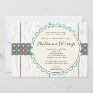 Invitación a la ducha de la novia del polkadot azu