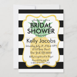 Invitación a la ducha de la novia en blanco y negr