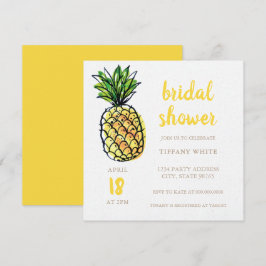 Invitación a la ducha de la novia en verano de piñ