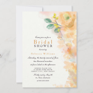 Invitación a la ducha de la novia floral amarilla
