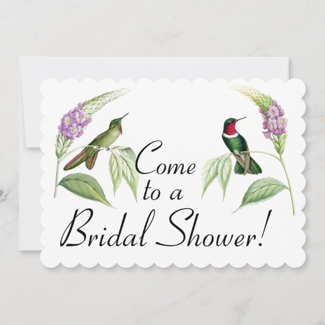 Invitación a la ducha de la novia floral de Hummin (Anverso)