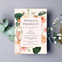 Invitación a la ducha de la novia floral de Petals