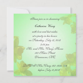 Invitación a la ducha de la novia, flores de tulip