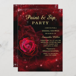 Invitación a la ducha de la novia paint and Sip