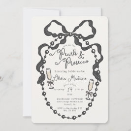 Invitación a la ducha de la novia Pearls & Prosecc