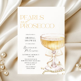 Invitación a la ducha de la novia Pearls & Prosecc