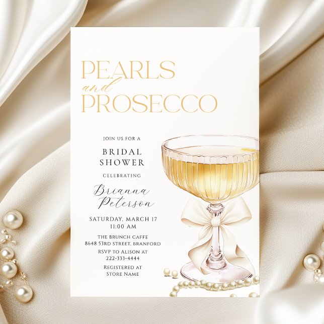 Invitación a la ducha de la novia Pearls & Prosecc (Subido por el creador)