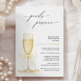 Invitación a la ducha de la novia Pearls & Prosecc