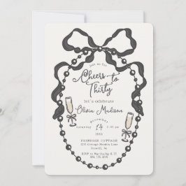 Invitación a la ducha de la novia Pearls & Prosecc