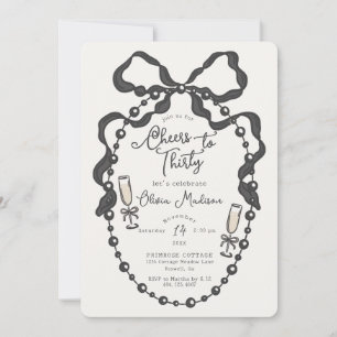 Invitación a la ducha de la novia Pearls & Prosecc