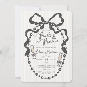Invitación a la ducha de la novia Pearls & Prosecc
