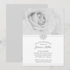 Invitación a la ducha de la novia rosa blanca y ne