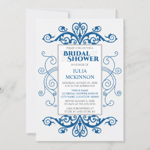 Invitación a la ducha de la novia Royal Blue Vinta