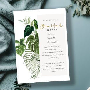 Invitación a la ducha de la palma tropical de foll