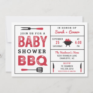 Invitación a la ducha de la pareja Baby Shower BBQ