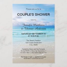 Invitación a la ducha de la pareja Blue Beach