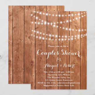 Invitación a la ducha de la pareja con luces de to