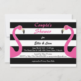 Invitación a la ducha de la pareja de bebés Flamin