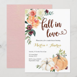 invitación a la ducha de la pareja de calabazas de