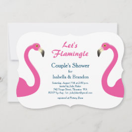 Invitación a la ducha de la pareja de flamencos ro