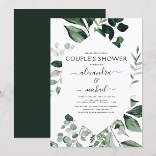 Invitación a la ducha de la pareja de follaje de v