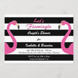 Invitación a la ducha de la pareja de moda Flaming