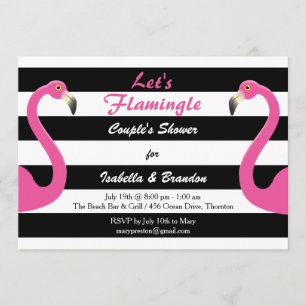 Invitación a la ducha de la pareja de moda Flaming