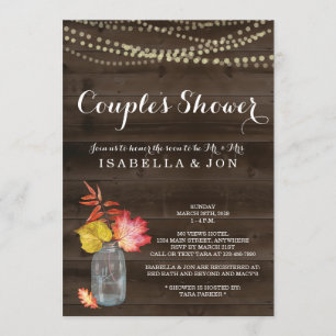 Invitación a la ducha de la pareja de otoño, Boda
