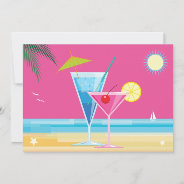 Invitación a la ducha de la pareja en verano (Anverso)