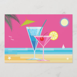Invitación a la ducha de la pareja en verano