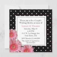 Invitación a la ducha de la pareja polka Dot