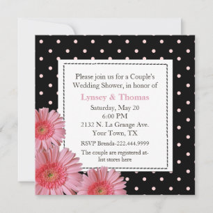 Invitación a la ducha de la pareja polka Dot