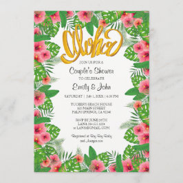 Invitación a la ducha de la pareja tropical Hibisc