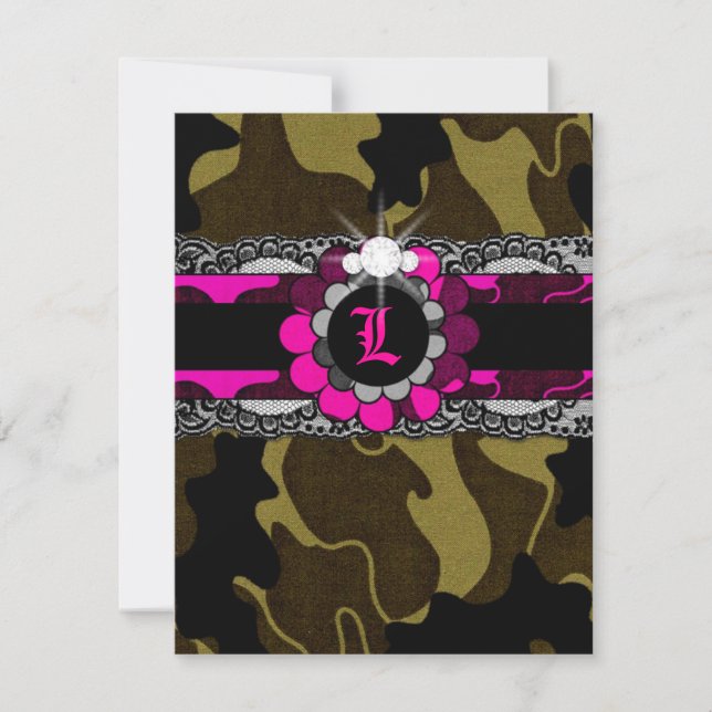 Invitación a la ducha de la ropa interior de camo  (Anverso)