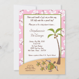 Invitación a la ducha de la tortuga tropical Mama 