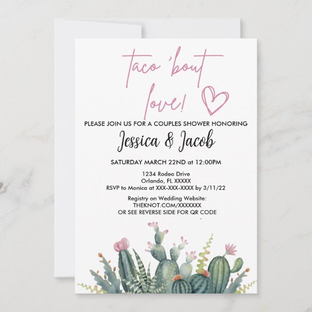 Invitación a la ducha de las parejas (Anverso)