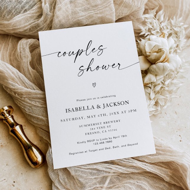 Invitación a la ducha de las parejas Bodas minimal (Subido por el creador)