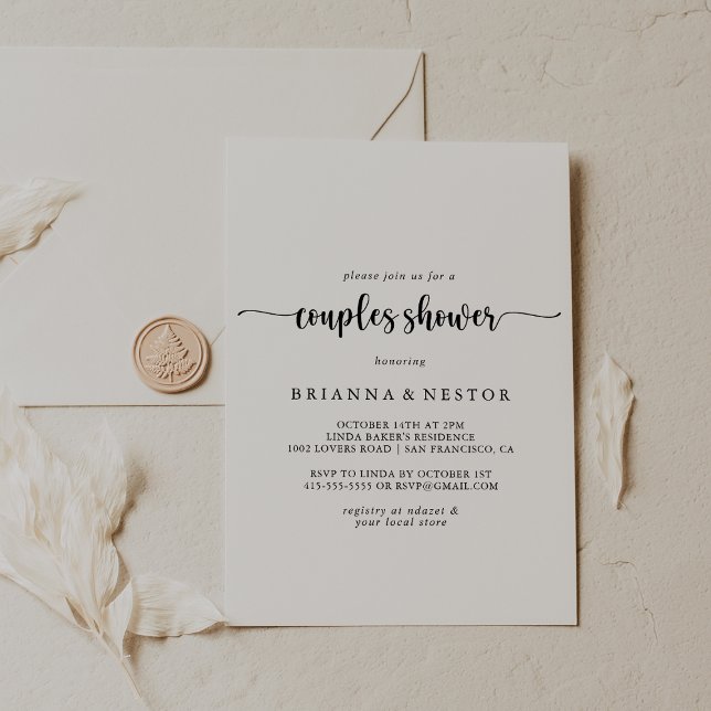 Invitación a la ducha de las parejas de caligrafía (Subido por el creador)
