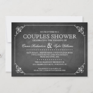 Invitación a la ducha de las parejas de calkboard