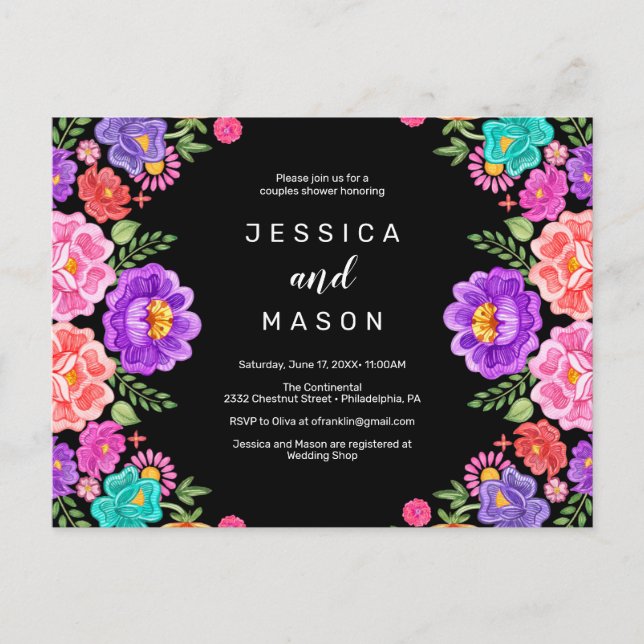 Invitación a la ducha de las parejas de Fiesta (Anverso)