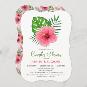 Invitación a la ducha de las parejas de flores ros