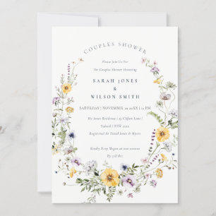 Invitación a la ducha de las parejas de flores sil