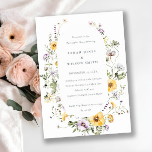 Invitación a la ducha de las parejas de flores sil