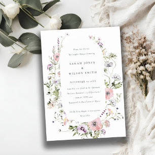 Invitación a la ducha de las parejas de flores sil