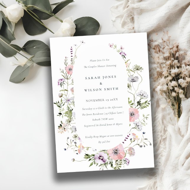 Invitación a la ducha de las parejas de flores sil (Subido por el creador)