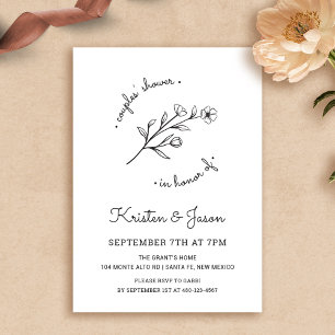 Invitación a la ducha de las parejas de flores sil