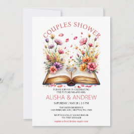 Invitación a la ducha de las parejas de flores sil