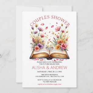 Invitación a la ducha de las parejas de flores sil