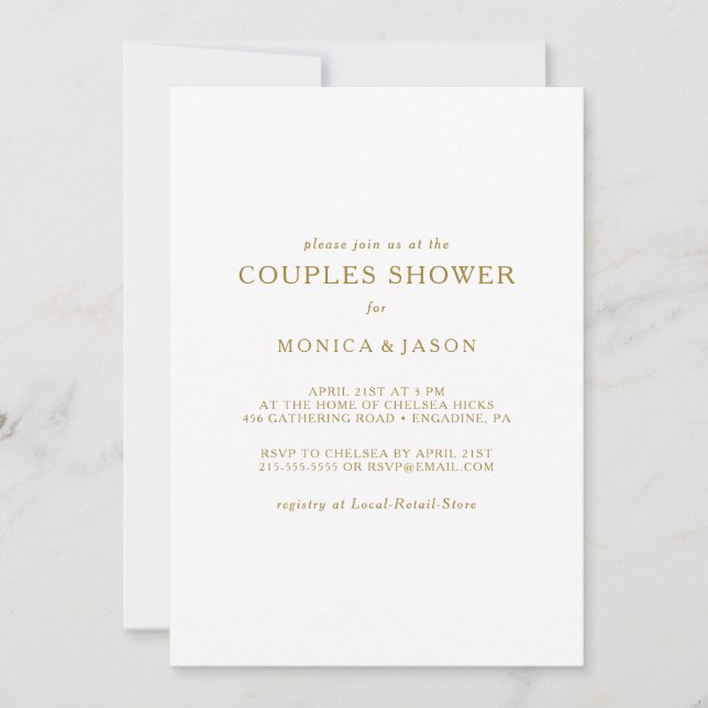 Invitación a la ducha de las parejas de oro Minima (Anverso)
