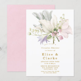 Invitación a la ducha de las parejas de oro rosada